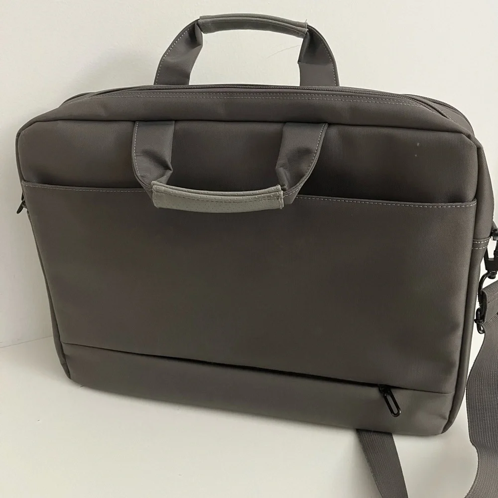Brinch Slim Gray Laptop Bag Briefcase with Shoulder Strap
